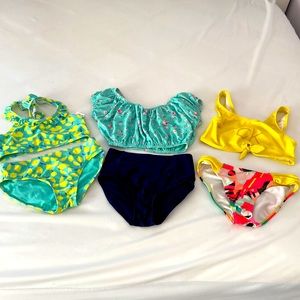 Bundle Little Girls Bathingsuits/Swimsuits, Gap Size Small, Calvin Klein M, 8/10
